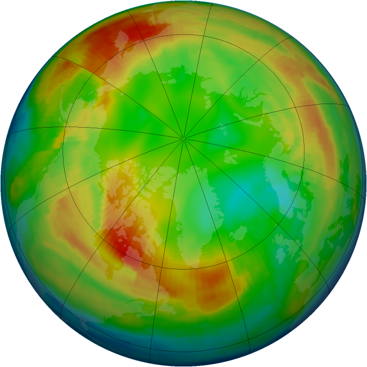 Arctic ozone map for 09 February 1997